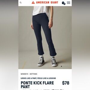 American Giant black Ponte Kick Flare Pant 10